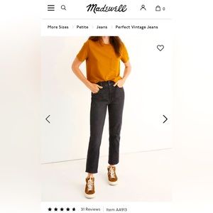 NWT Madewell perfect vintage crop jeans size 25P